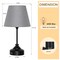 2pcs USB Table Lamps for Nightstand with Grey Lamp Shade Bedroom Nightstand